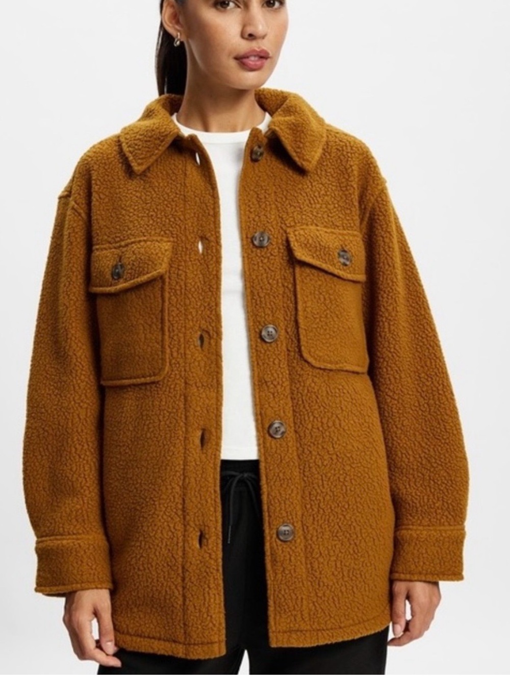 Women's Retro Pile Fleece Shacket